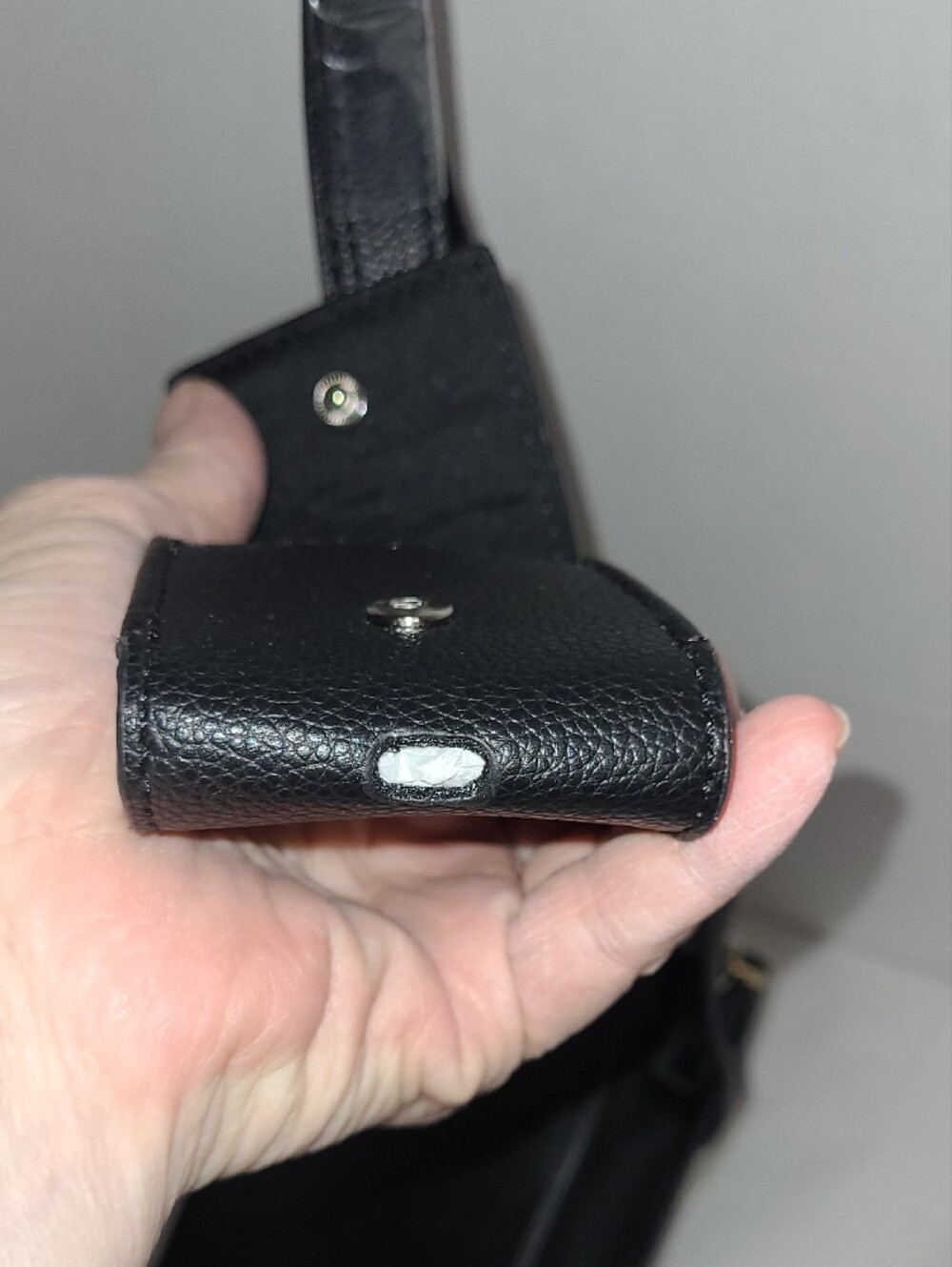 Black Crossbody Phone Bag with Detachable Strap - Picture 6 of 8